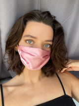 Pastels Set of 3 Silk Satin Face Mask | Coffee, Ice Blue, Dusty Pink