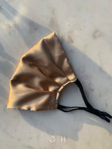 Coffee Gold Silk Satin Face Mask