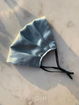 Ice Blue Silk Satin Face Mask