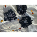 Black Silk Scrunchie | Set of 2