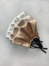 Shades of Gold Set of 3 Silk Satin Face Mask | Coffee, Champagne, Ivory