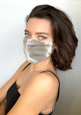 Ivory Silk Satin Face Mask