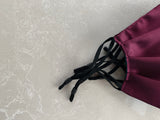 Maroon Silk Satin Face Mask