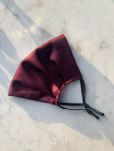Maroon Silk Satin Face Mask