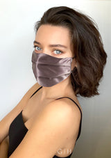 Mauve Silk Satin Face Mask