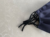 Navy Silk Satin Face Mask