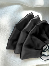 Set of 3 Black Silk Satin Face Mask