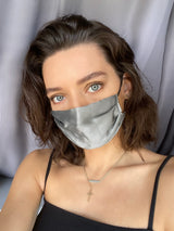 Metalics Set of 3 Silk Satin Face Mask | Nude, Silver, Champagne
