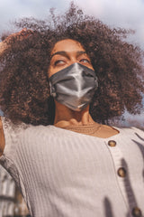 Silver Silk Satin Face Mask