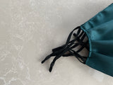 Teal Silk Satin Face Mask