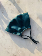 Teal Silk Satin Face Mask