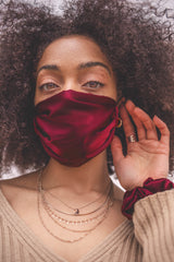 Wine Silk Satin Face Mask
