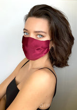 Wine Silk Satin Face Mask