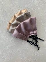 Bliss Set of 3 Silk Satin Face Mask | Coffee, Latte, Mauve