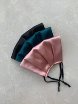 Blossom Set of 3 Silk Satin Face Mask | Black, Dusty Pink, Teal