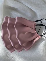 Set of 3 Dusty Pink Silk Satin Face Mask
