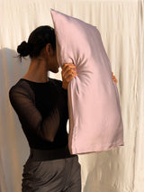 Rose Quartz Pink Silk Satin Pillowcase