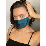 Teal Silk Satin Face Mask