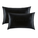 Limited Edition "J'Adore Me" Black Silk Pillowcase