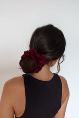 Maroon Silk Scrunchie | Set of 2