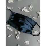 Navy Silk Satin Face Mask