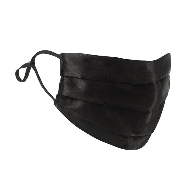 Black Silk Satin Face Mask