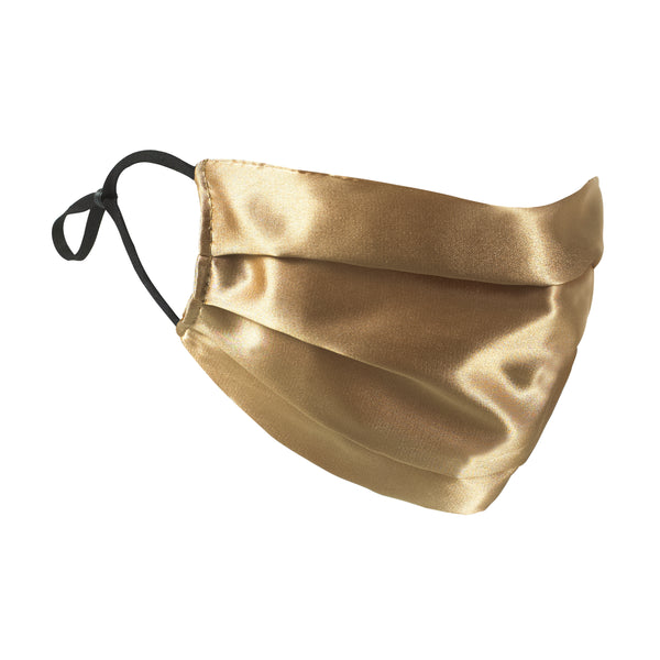 Coffee Gold Silk Satin Face Mask