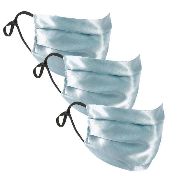 Ice Blue Silk Satin Face Mask