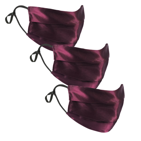 Maroon Silk Satin Face Mask