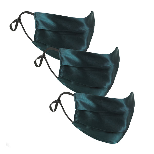 Teal Silk Satin Face Mask