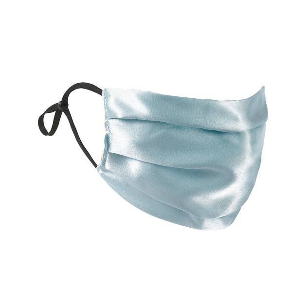 Ice Blue Silk Satin Face Mask