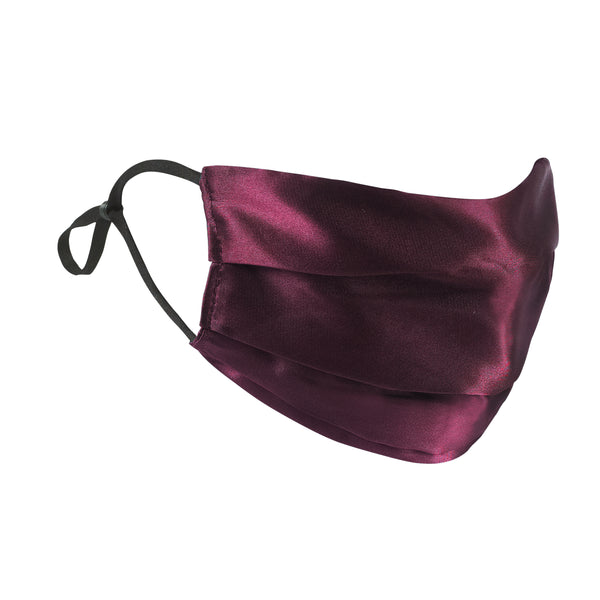 Maroon Silk Satin Face Mask