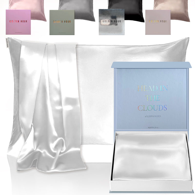 Powder White Mulberry Silk Pillowcase x 2