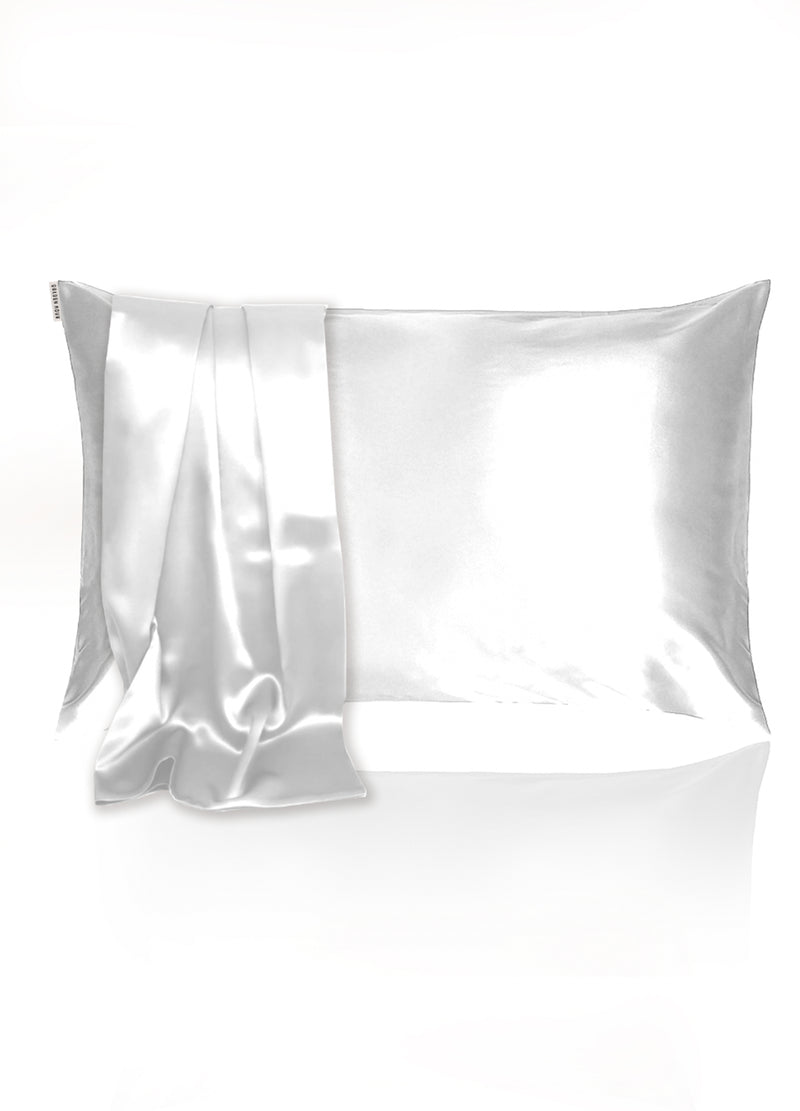 Powder White 100% Mulberry Silk Pillowcase
