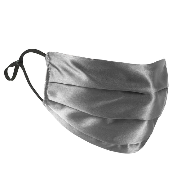 Silver Silk Satin Face Mask