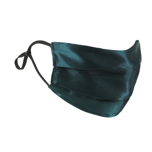 Teal Silk Satin Face Mask